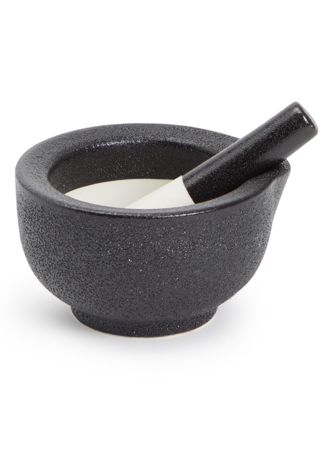 GEFU Grino vijzel met stamper 7,7 cm - voorkant zwart