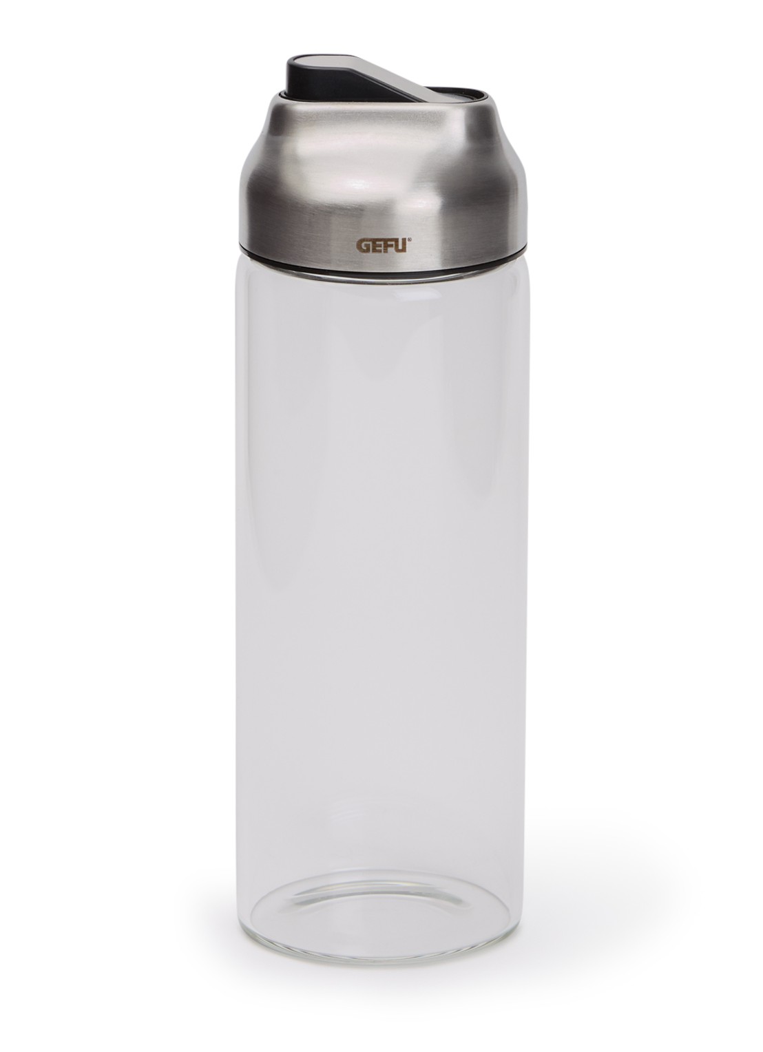 GEFU Kippo olie en azijn dispenser 40 cl - voorkant zilver