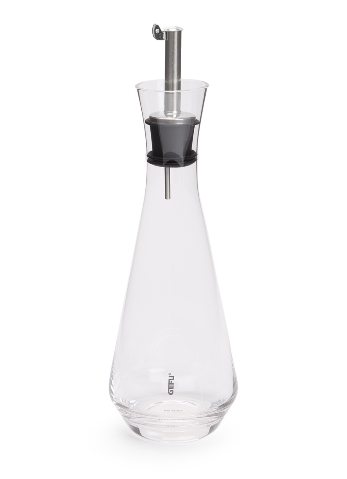 GEFU X-Plosion olie- en azijnfles 25 cl - voorkant transparant