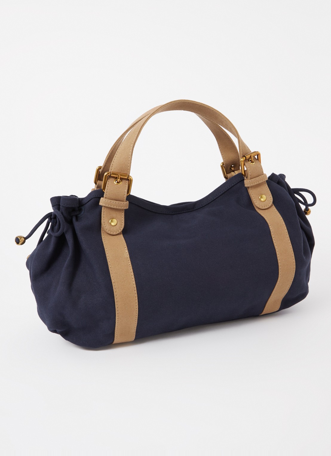 Gerard Darel 24H handtas van canvas - achterkant 3 donkerblauw