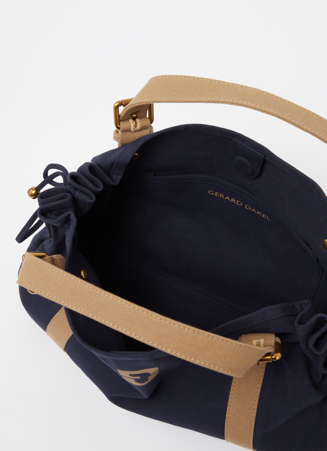 Gerard Darel 24H handtas van canvas - detail donkerblauw