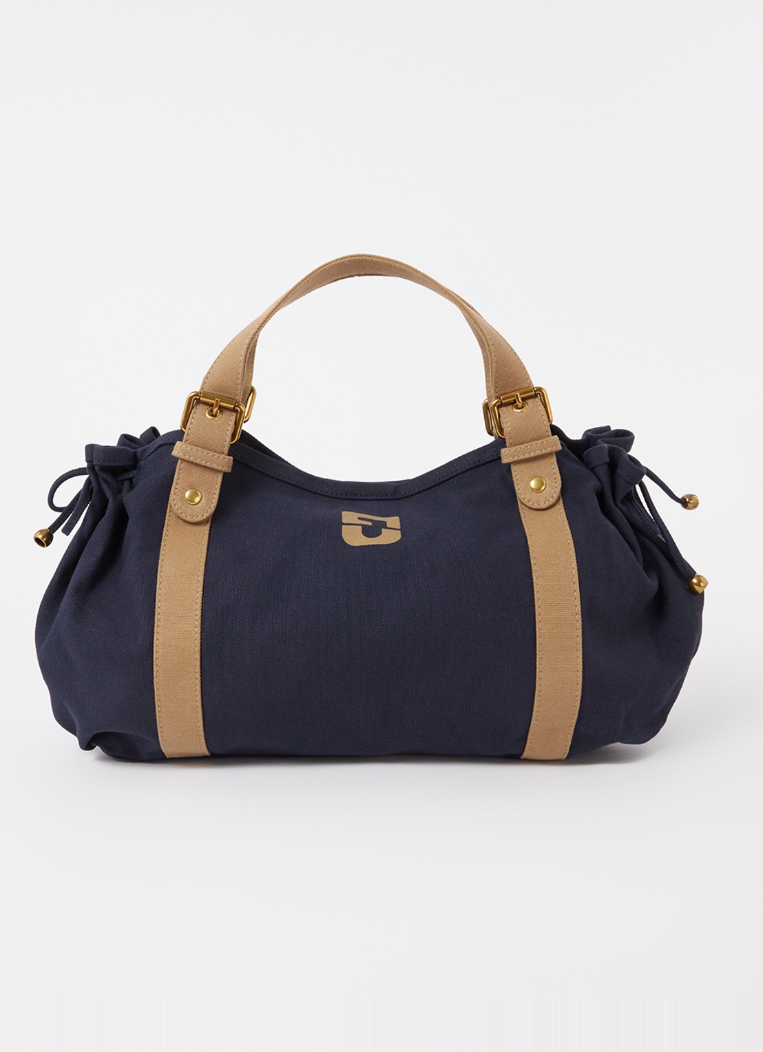 Gerard Darel 24H handtas van canvas - voorkant 4 donkerblauw