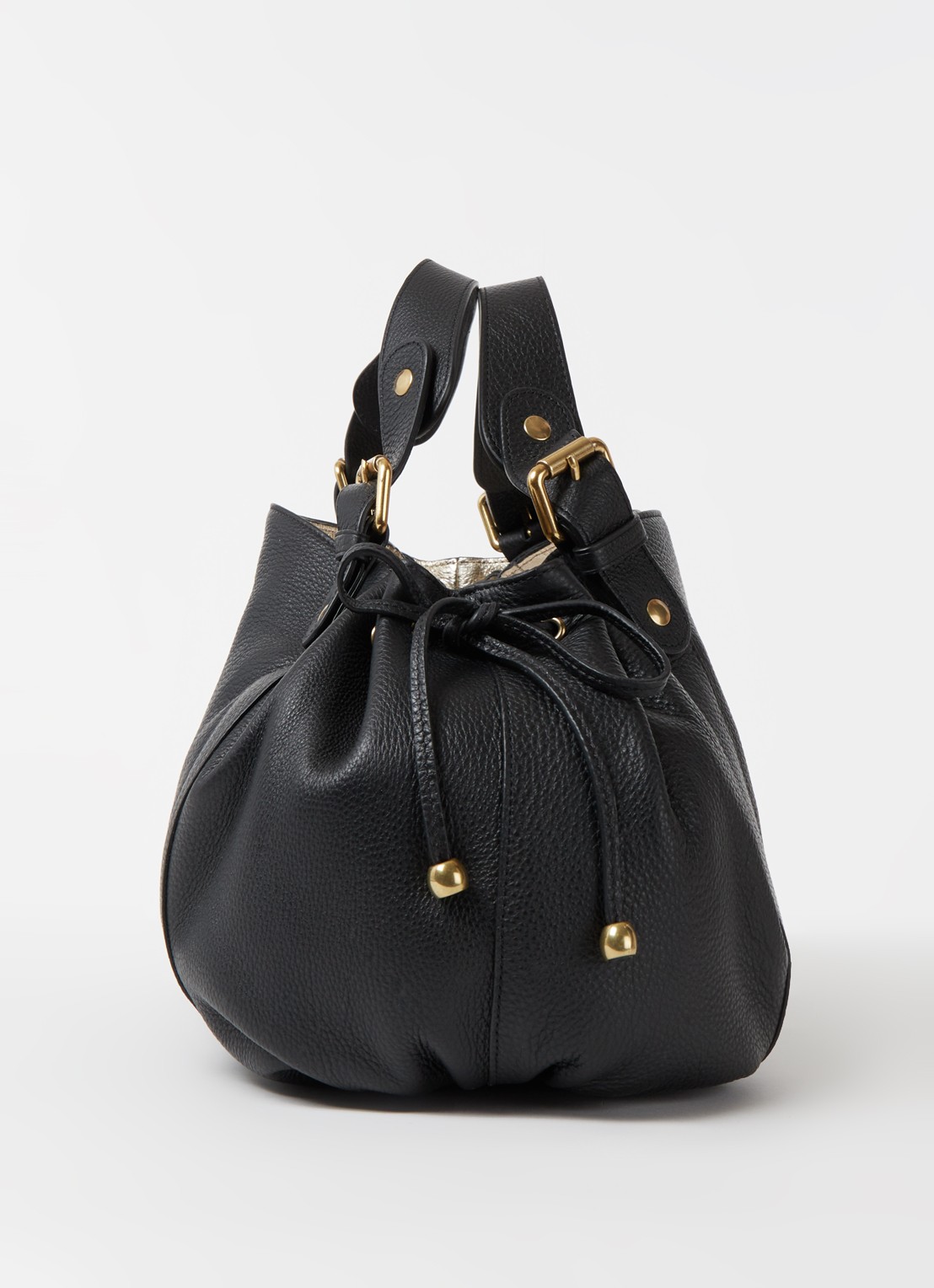 Gerard Darel 24H handtas van leer met kalfsleren details - detail 4 zwart