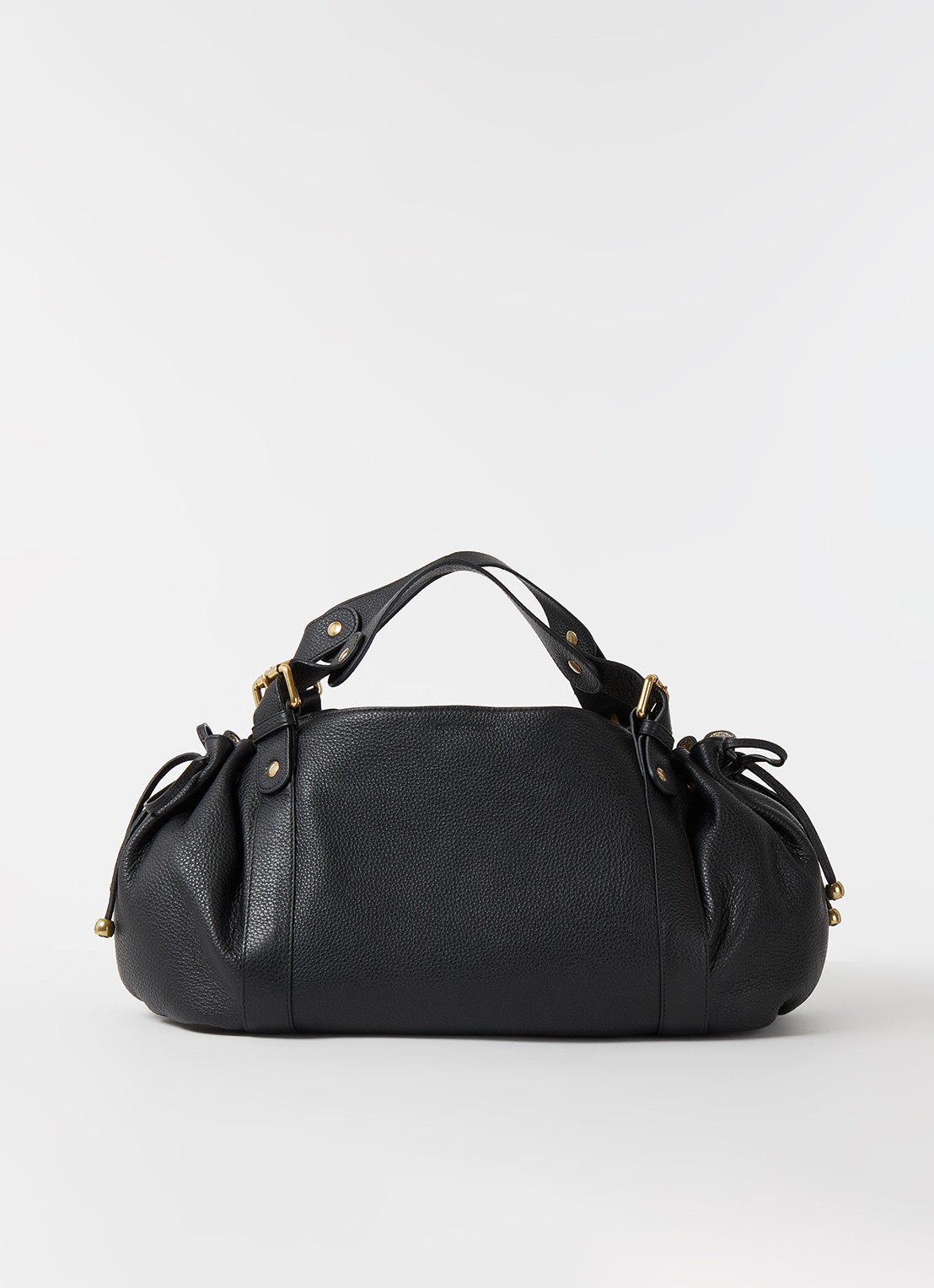 Gerard Darel 24H handtas van leer met kalfsleren details - voorkant 2 zwart