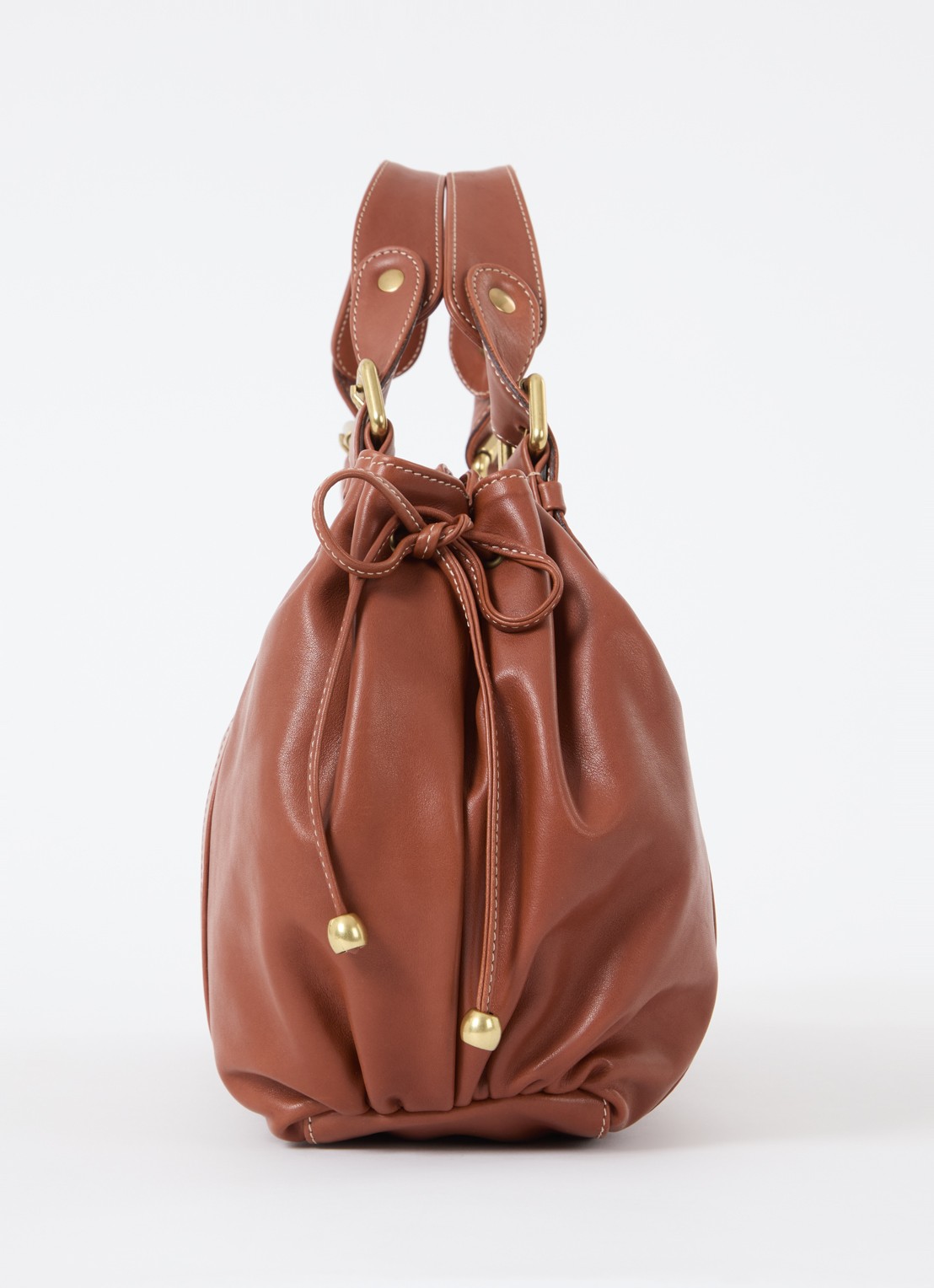 Gerard Darel 24H handtas van leer - detail 4 cognac