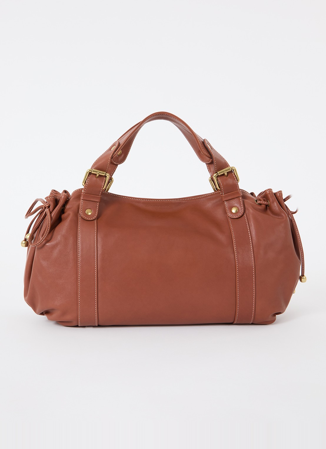 Gerard Darel 24H handtas van leer - voorkant 2 cognac