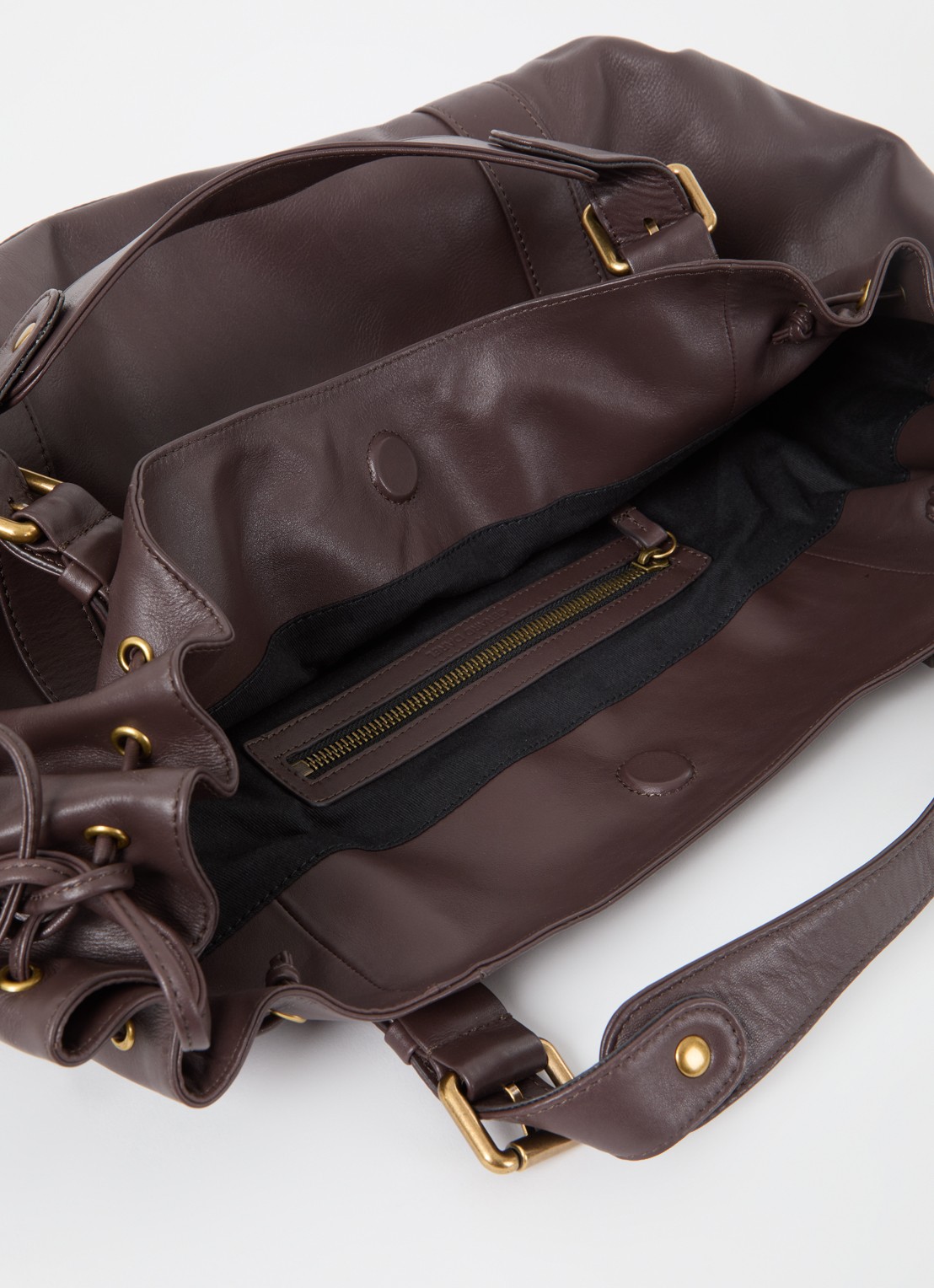 Gerard Darel 24H handtas van leer - detail 2 donkerbruin