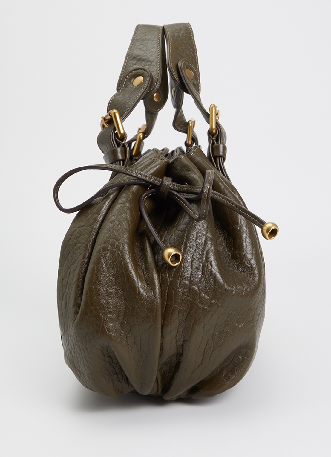 Gerard Darel 24H handtas van leer - detail 4 khaki