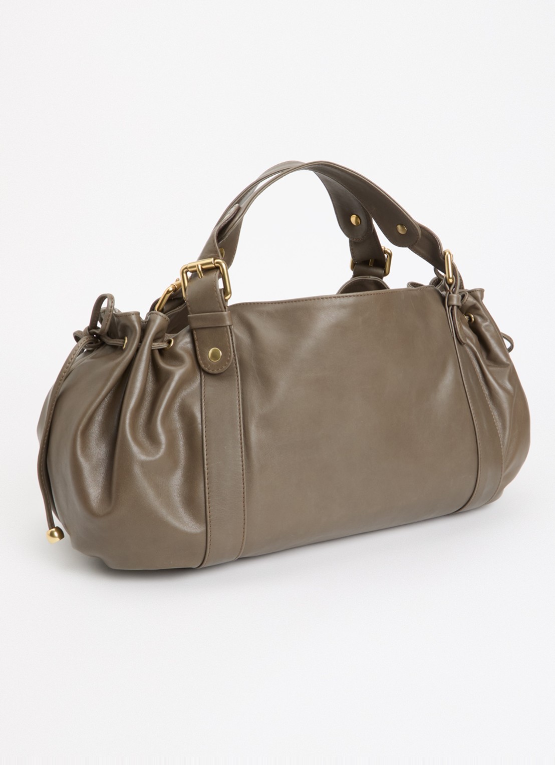 Gerard Darel 24H handtas van leer - achterkant 2 khaki