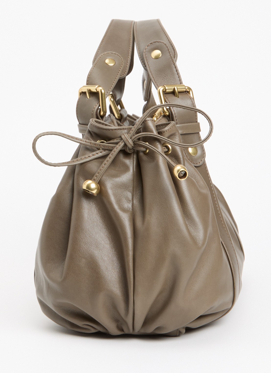 Gerard Darel 24H handtas van leer - detail 4 khaki