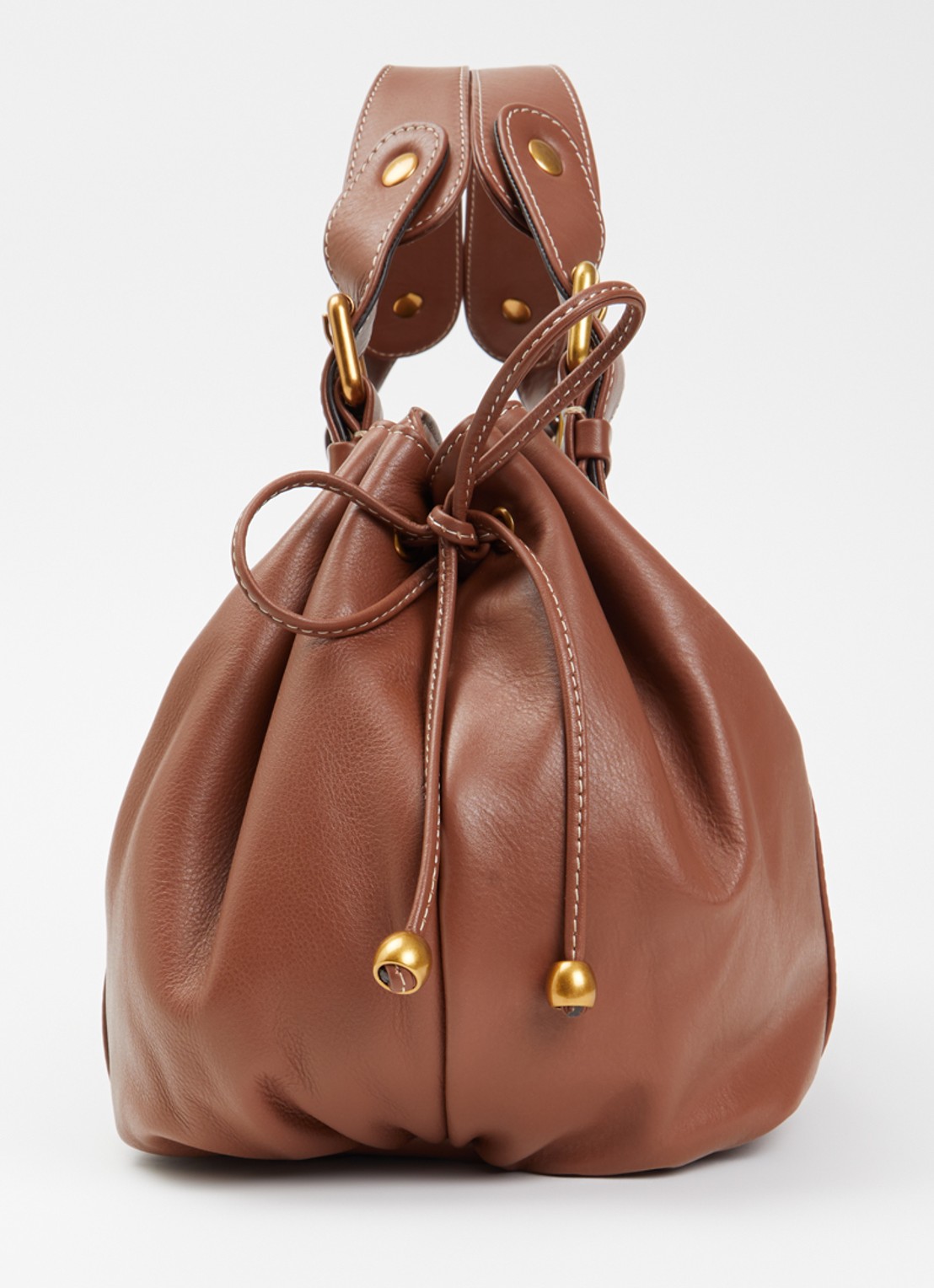 Gerard Darel 24H handtas van leer - detail 2 bruin