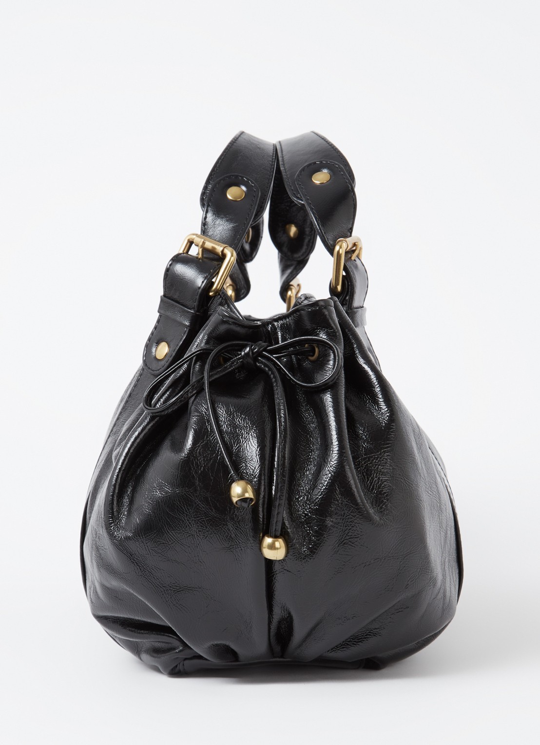 Gerard Darel 24H schoudertas van leer - detail 3 zwart