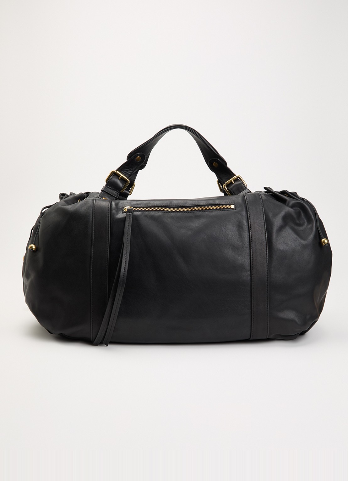 Gerard Darel 72H weekendtas van leer  - voorkant 5 zwart