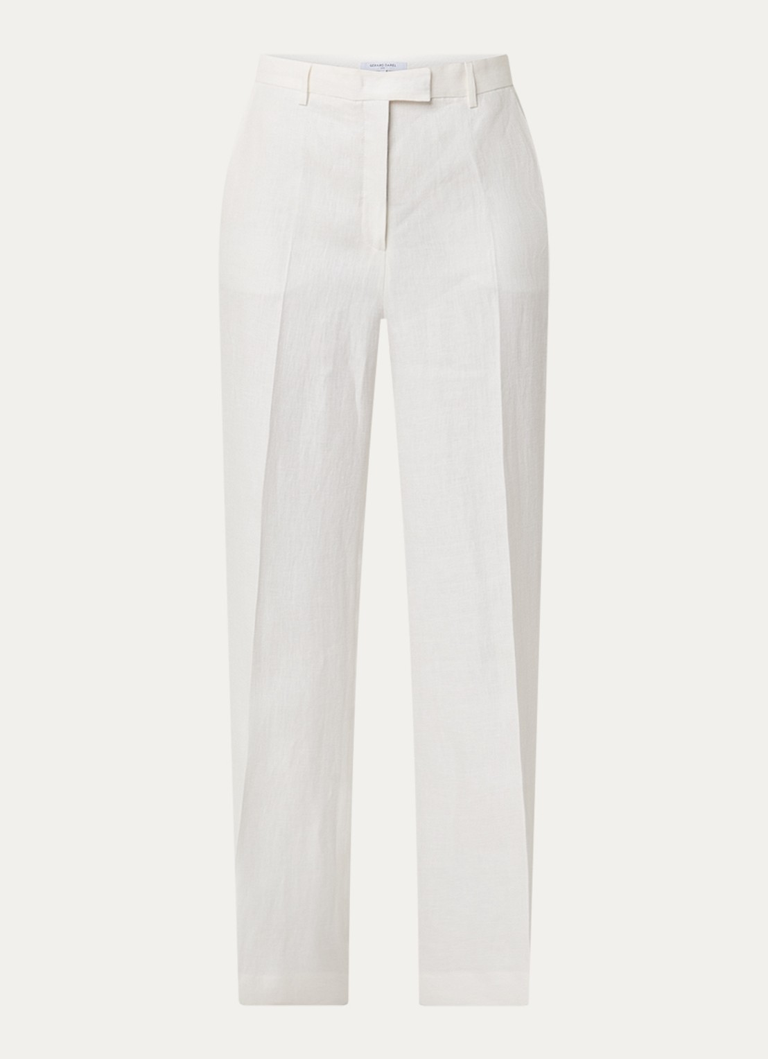 Gerard Darel Abelle high waist loose fit broek van linnen - voorkant gebroken wit
