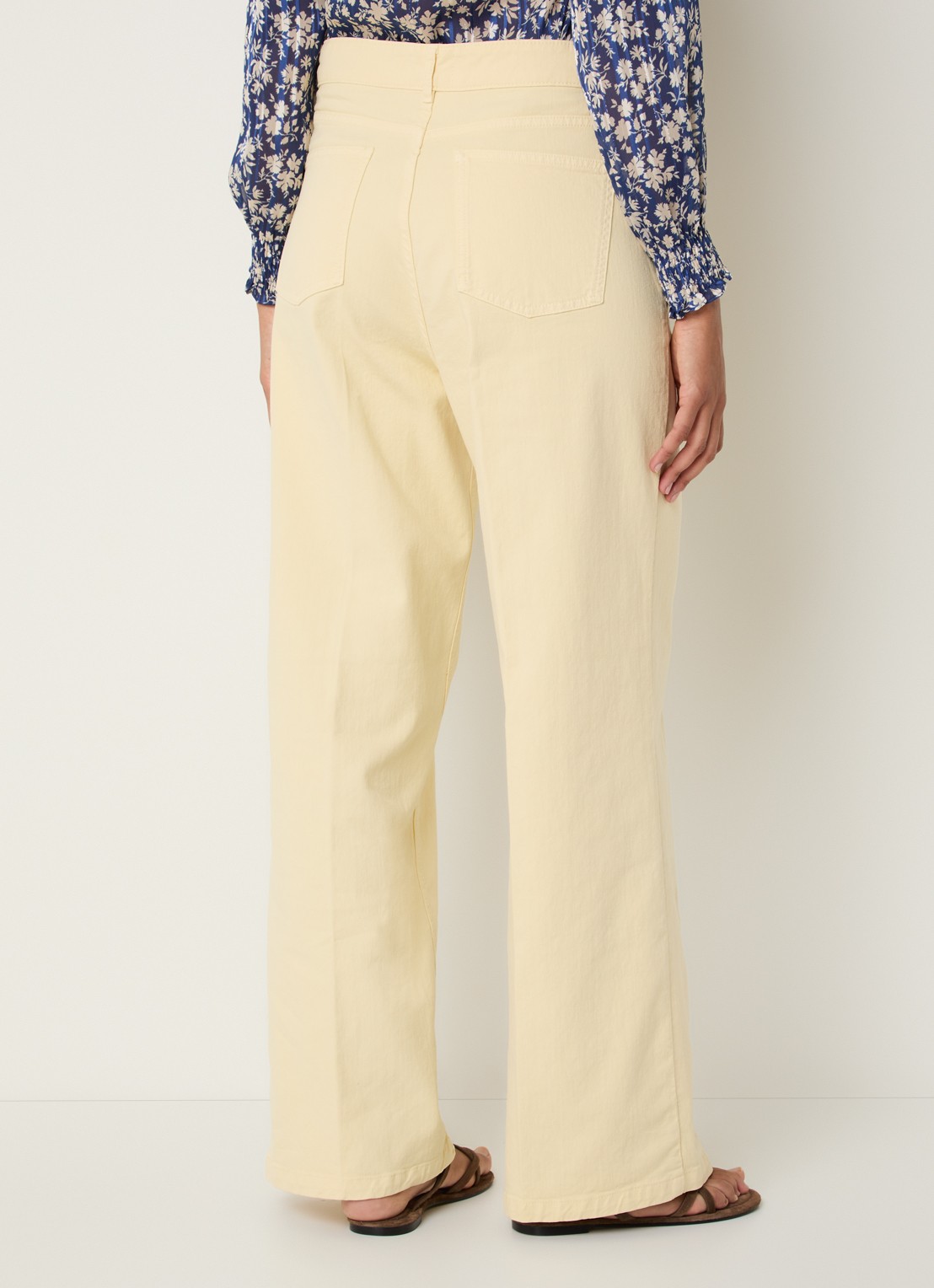 Gerard Darel Aelina high waist loose fit jeans met gekleurde wassing - achterkant 3 lichtgeel