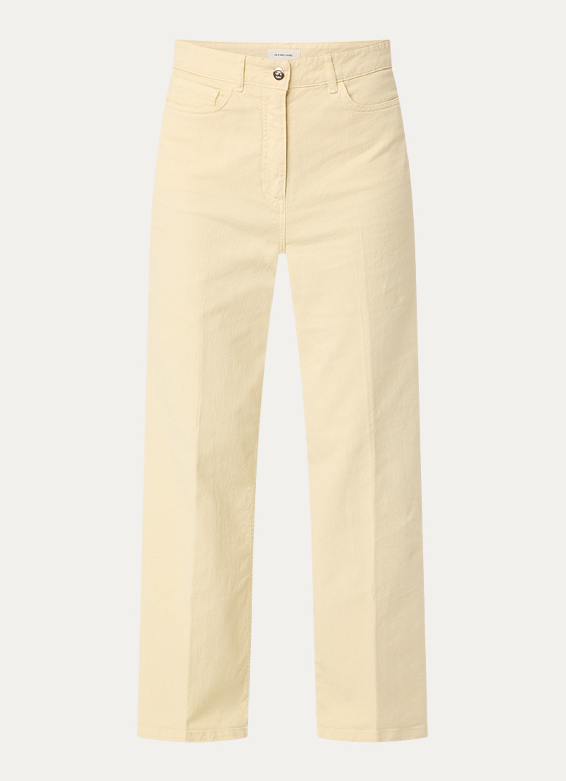 Gerard Darel Aelina high waist loose fit jeans met gekleurde wassing - voorkant lichtgeel