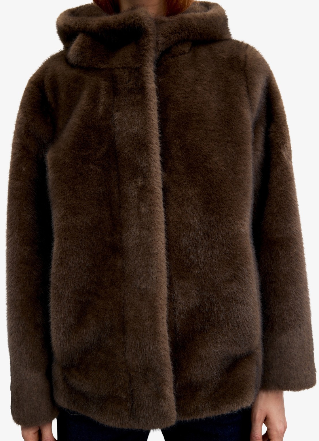 Gerard Darel Agate jas van imitatiebont - detail 3 naturel