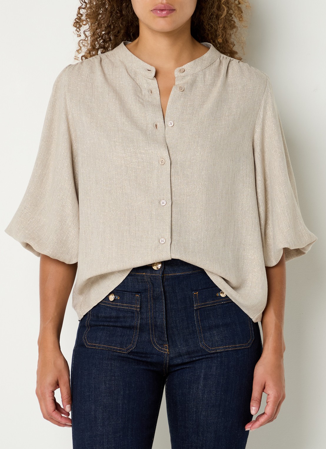 Gerard Darel Alana blouse met lurex - detail 3 beige