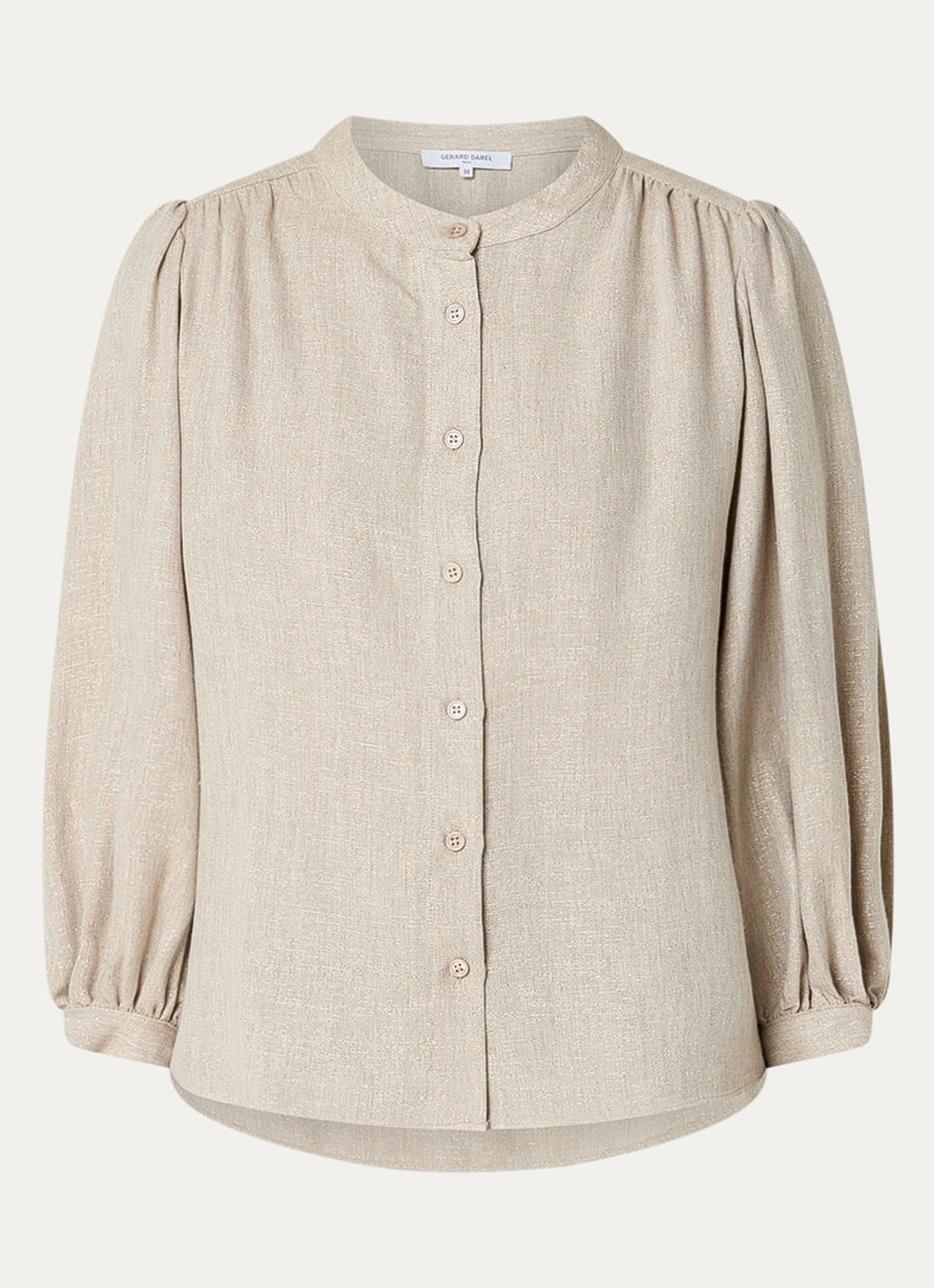 Gerard Darel Alana blouse met lurex - voorkant beige