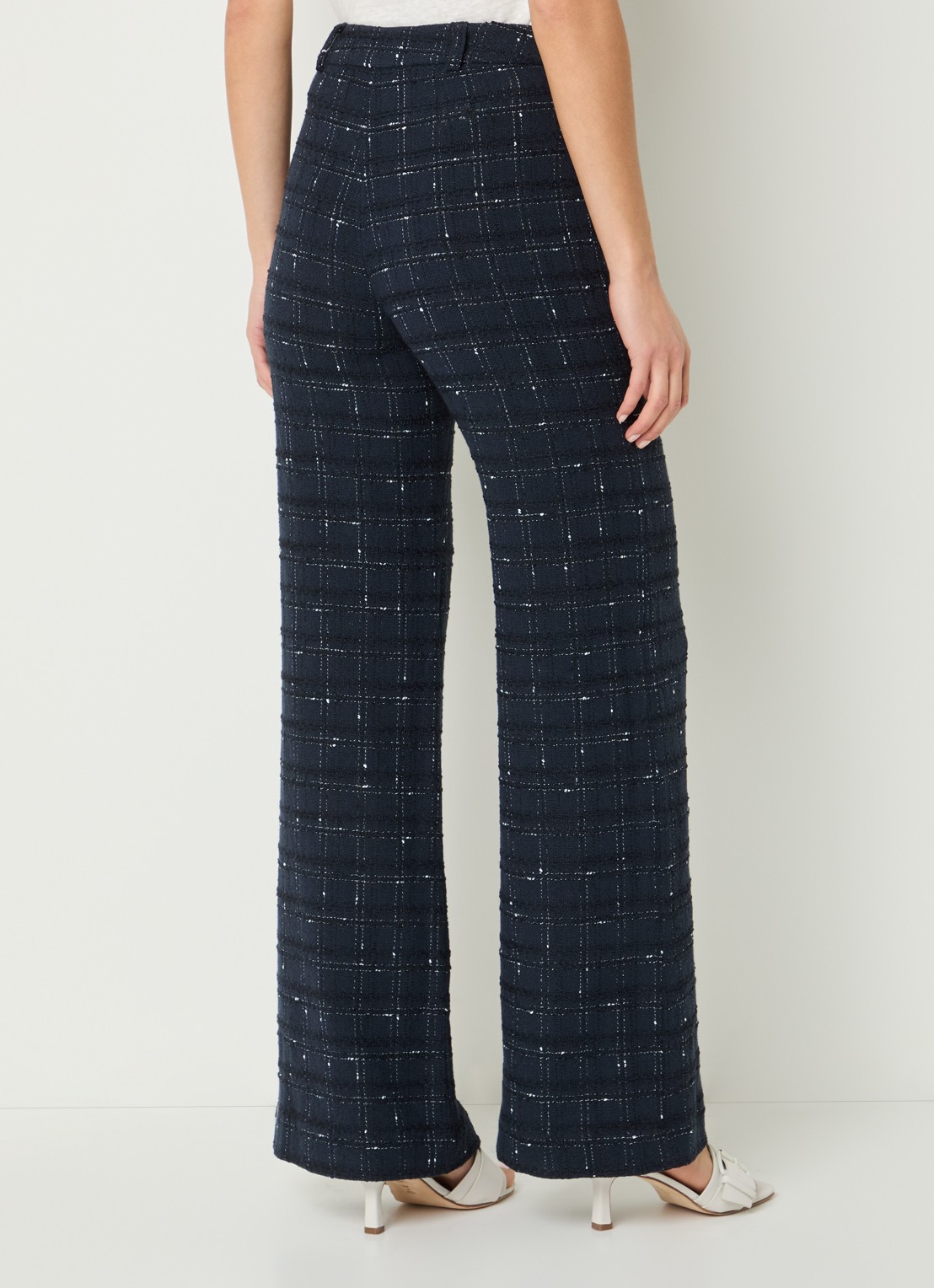 Gerard Darel Aleyna high waist flared fit pantalon met steekzakken - achterkant 4 donkerblauw
