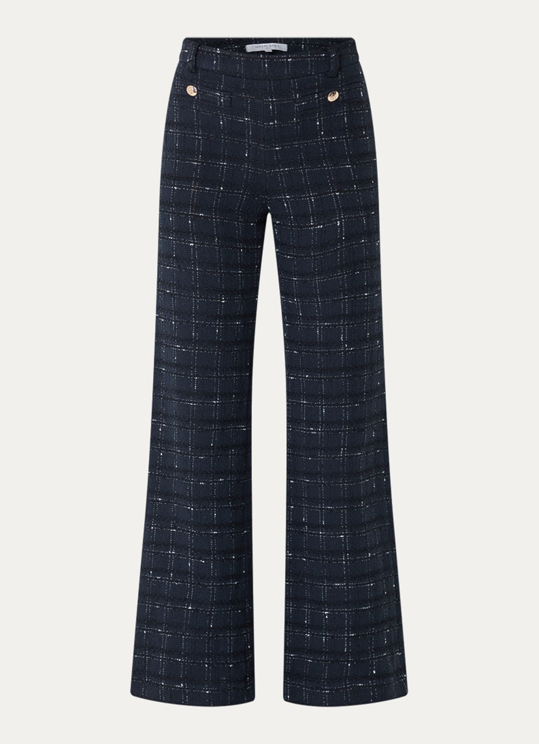 Gerard Darel Aleyna high waist flared fit pantalon met steekzakken - voorkant 2 donkerblauw