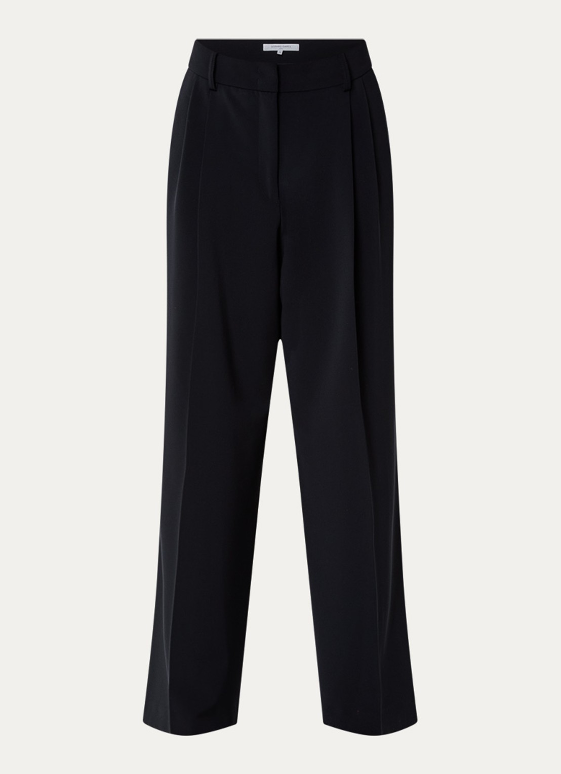 Gerard Darel Alissia high waist wide fit pantalon met steekzakken - voorkant donkerblauw