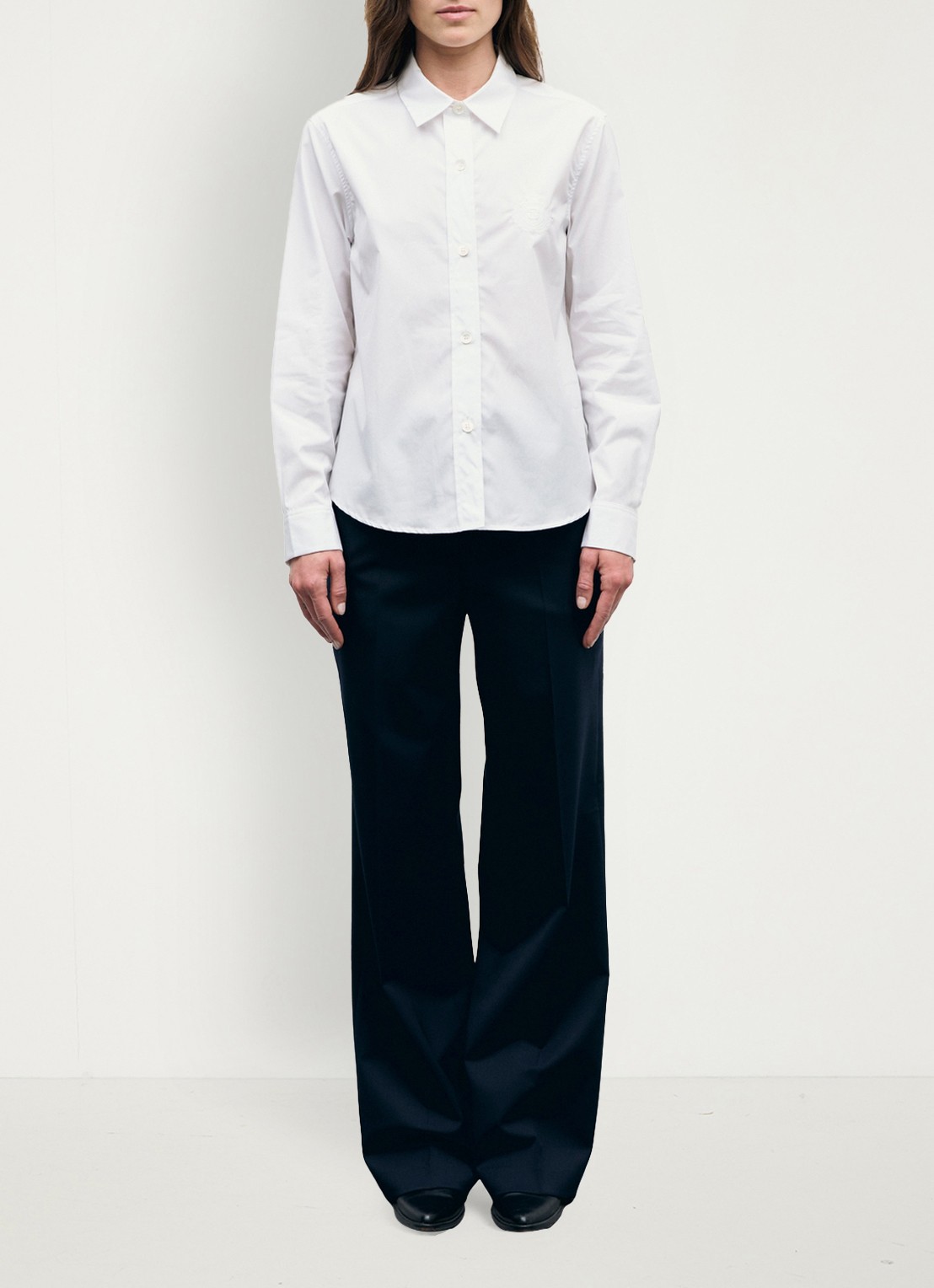 Gerard Darel Alix blouse met logoborduring - voorkant 3 wit