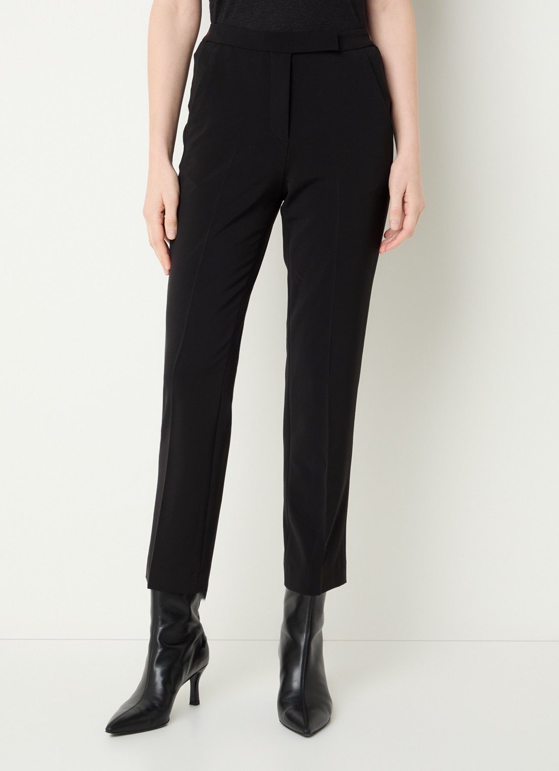 Gerard Darel Alya high waist slim fit cropped chino met steekzakken - detail 2 zwart