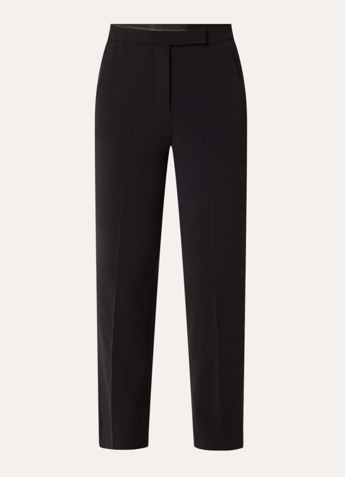 Gerard Darel Alya high waist slim fit cropped chino met steekzakken - voorkant 3 zwart