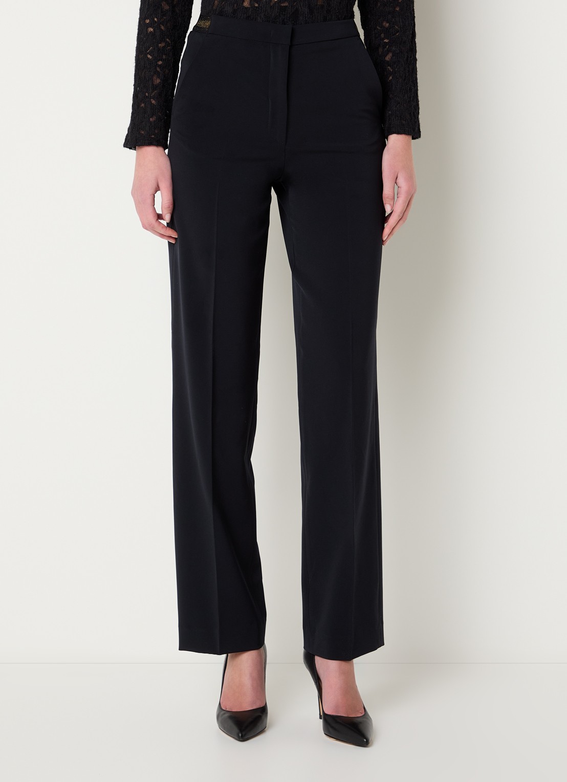 Gerard Darel Alycia high waist straight fit pantalon met steekzakken - detail 6 donkerblauw