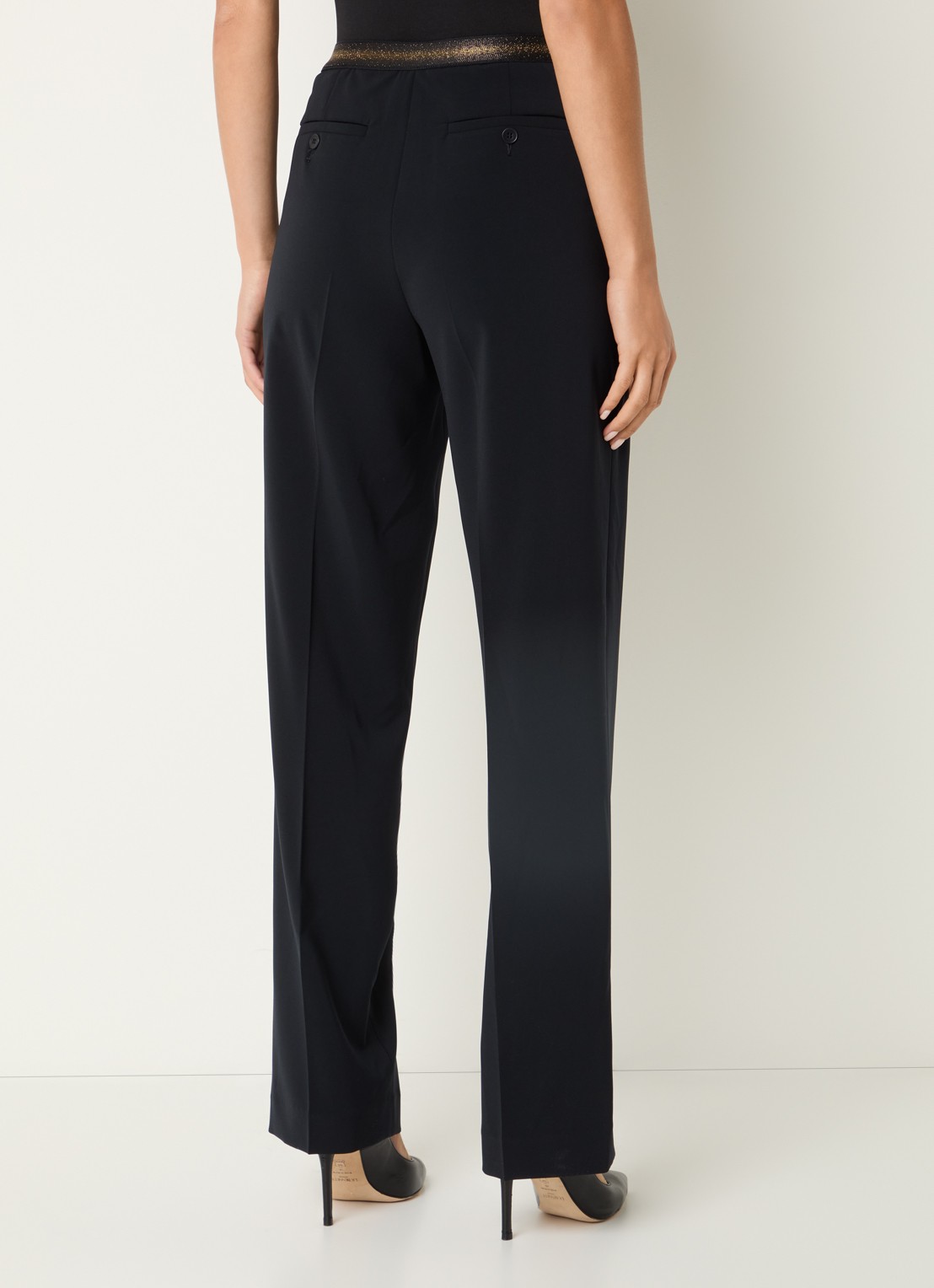 Gerard Darel Alycia high waist straight fit pantalon met steekzakken - achterkant 2 donkerblauw