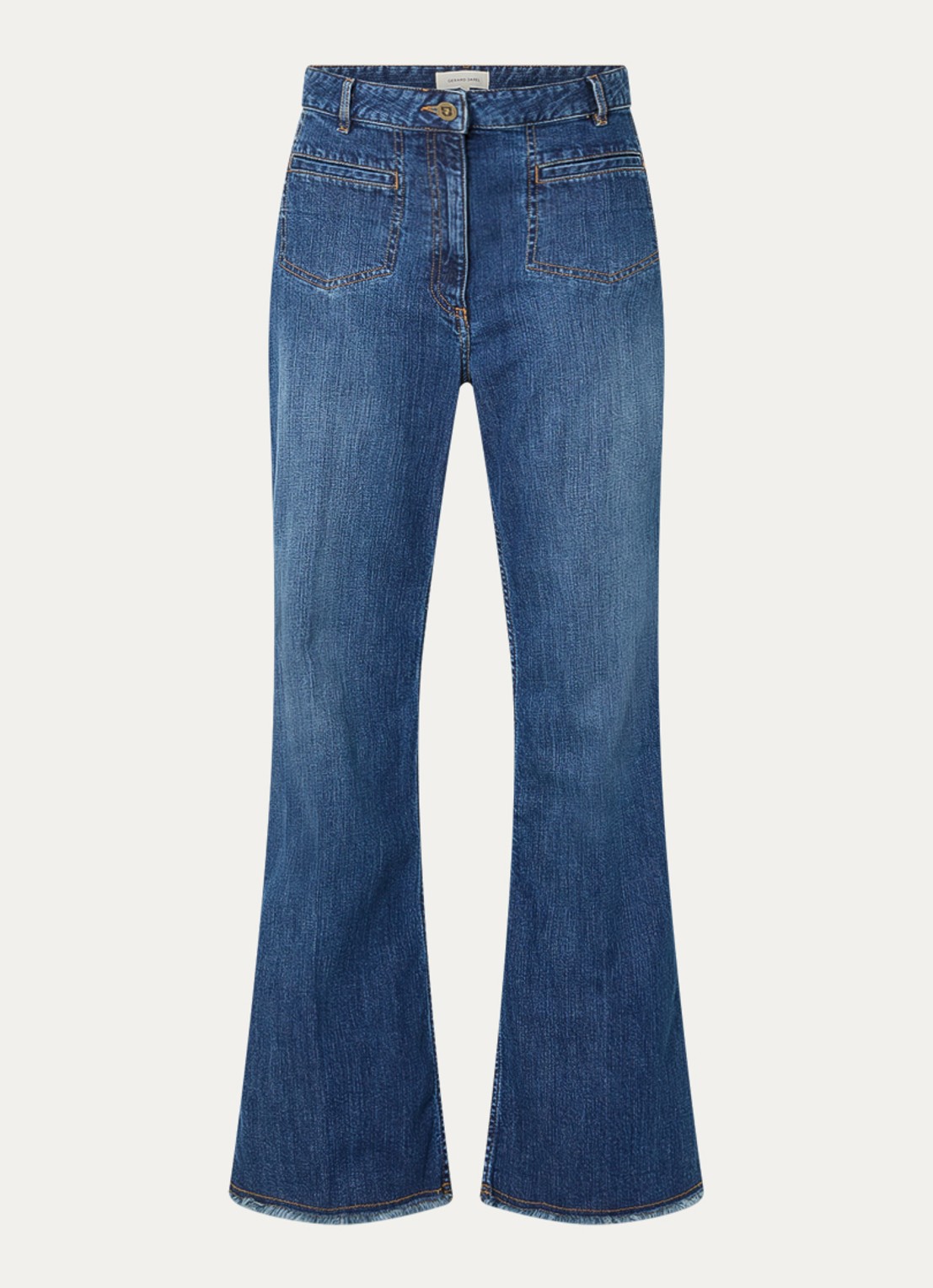 Gerard Darel Amandie high waist wide leg jeans met medium wassing - voorkant 2 indigo
