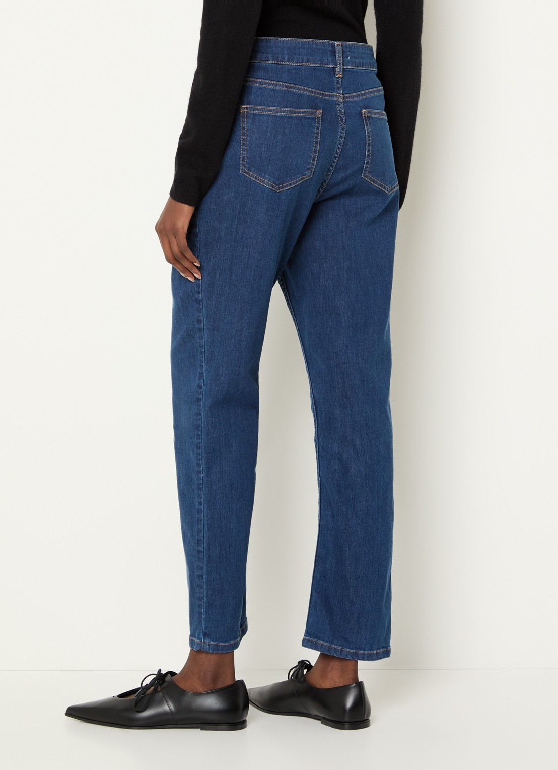 Gerard Darel Amandyne high waist straight leg jeans met medium wassing - achterkant 3 indigo