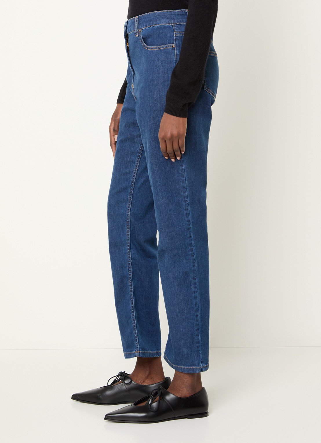 Gerard Darel Amandyne high waist straight leg jeans met medium wassing - detail 5 indigo