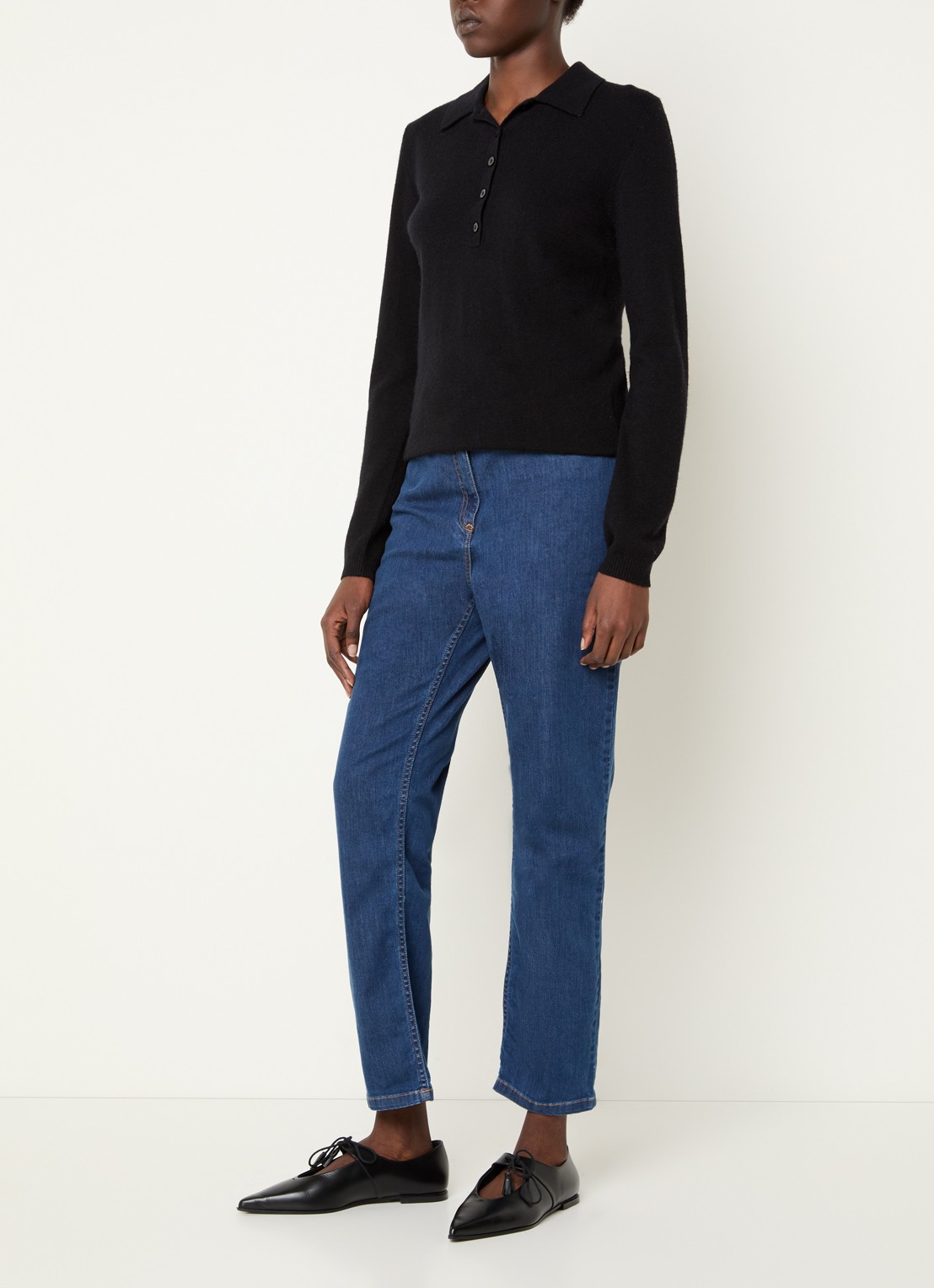 Gerard Darel Amandyne high waist straight leg jeans met medium wassing - voorkant 2 indigo