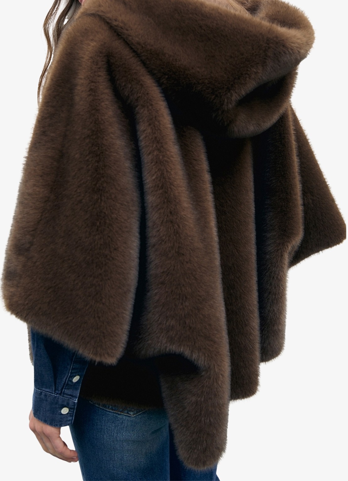Gerard Darel Amel jas van imitatiebont  - detail 3 donkerbruin