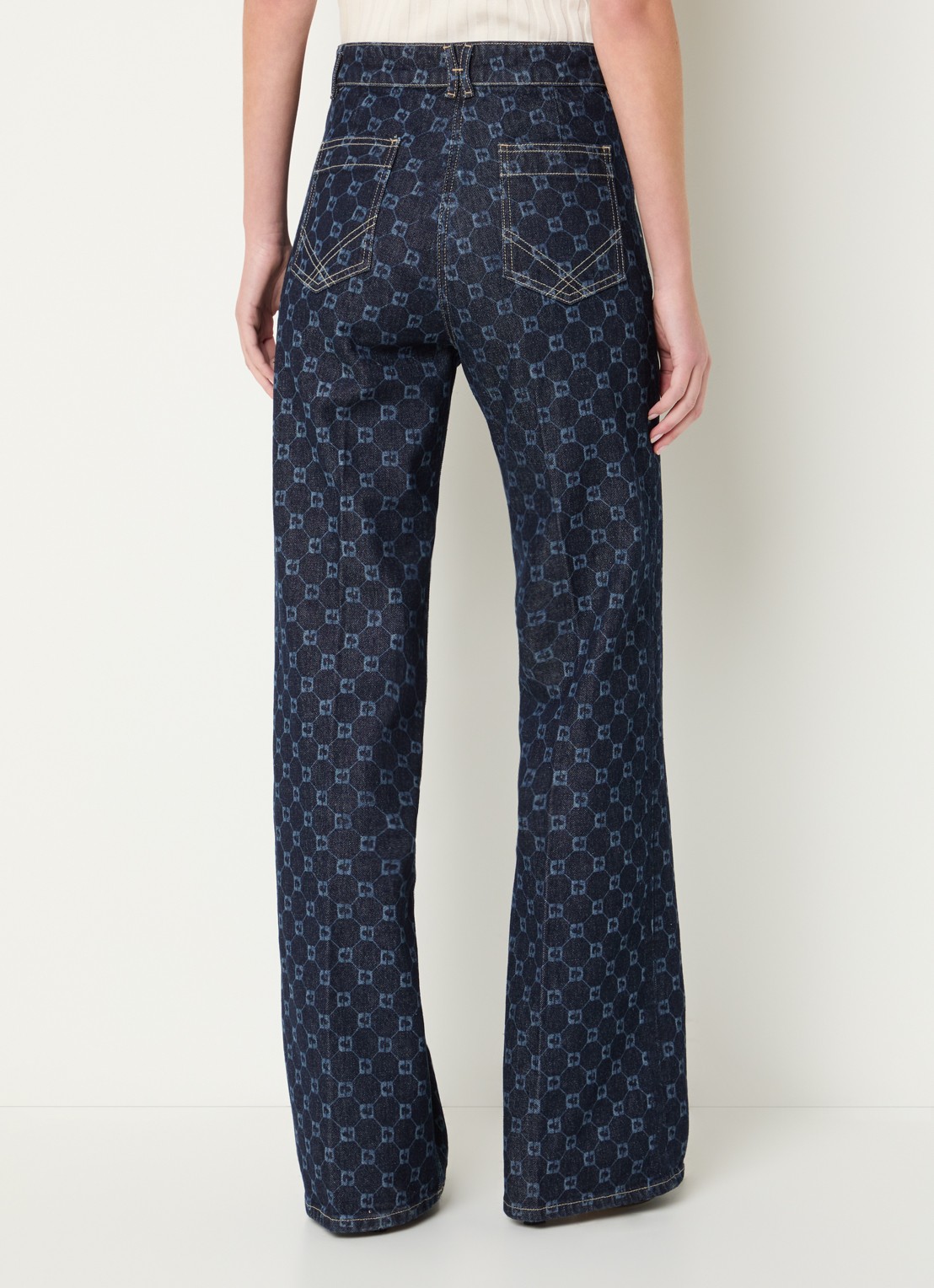 Gerard Darel Anna high waist flared jeans met print - achterkant 3 indigo