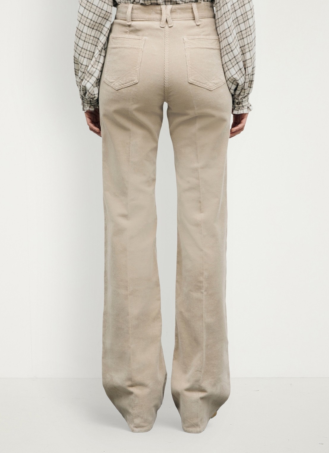 Gerard Darel Anna high waist flared jeans van corduroy - achterkant 6 beige