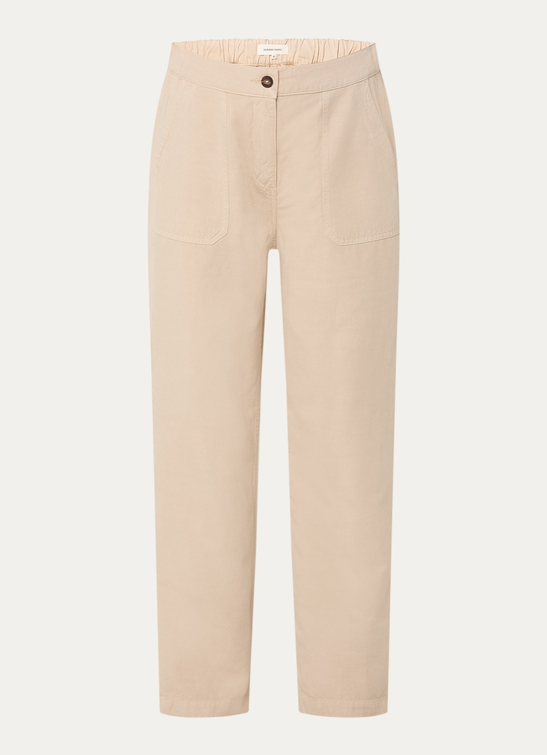 Gerard Darel Audette mid waist pantalon in linnenblend - voorkant 2 beige