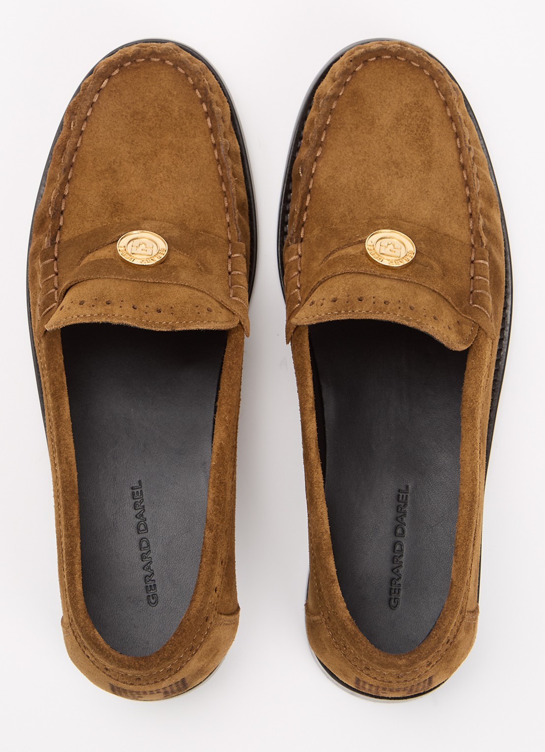 Gerard Darel Augustine loafer van suède - detail 2 hazelnootbruin