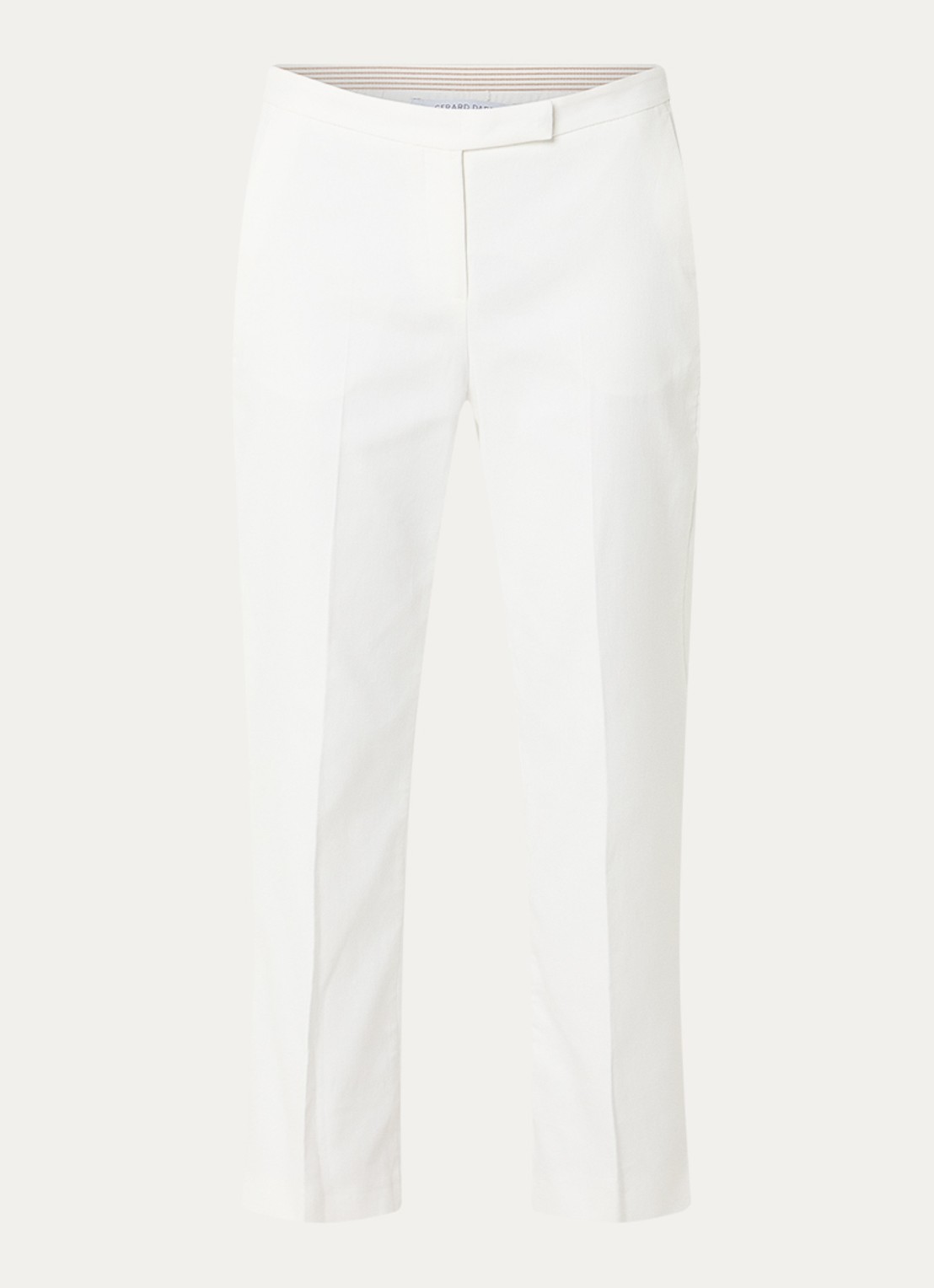 Gerard Darel Auria high waist cropped slim fit pantalon met steekzakken - voorkant 3 gebroken wit