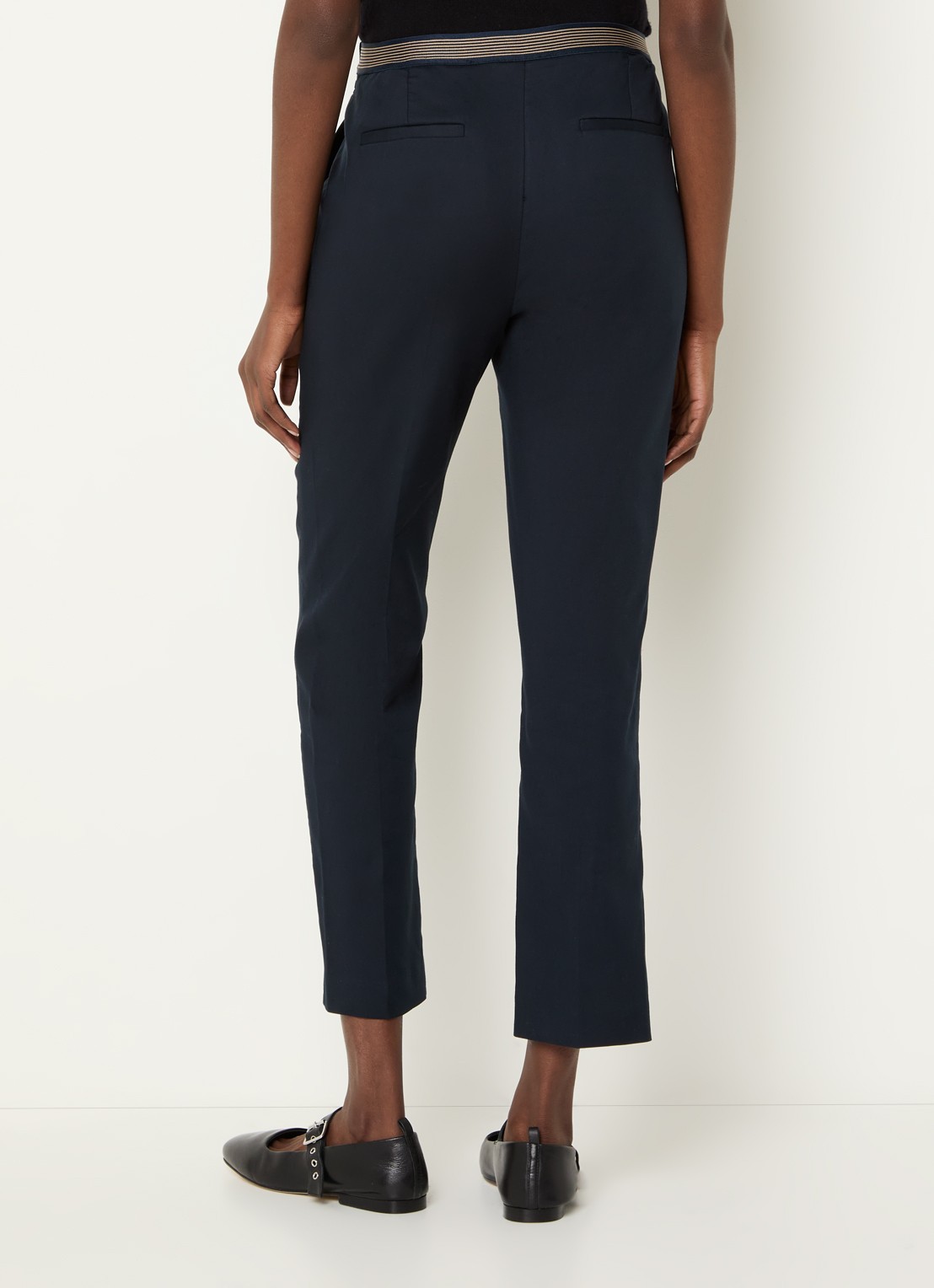 Gerard Darel Auria high waist cropped slim fit pantalon met steekzakken - achterkant donkerblauw