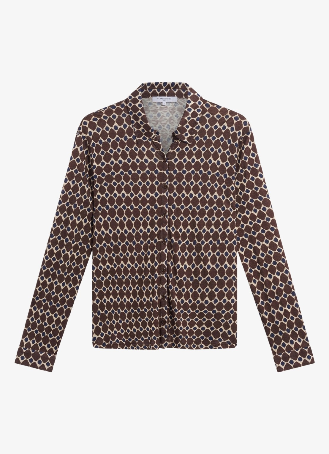 Gerard Darel Babs blouse met print - voorkant 4 bruin