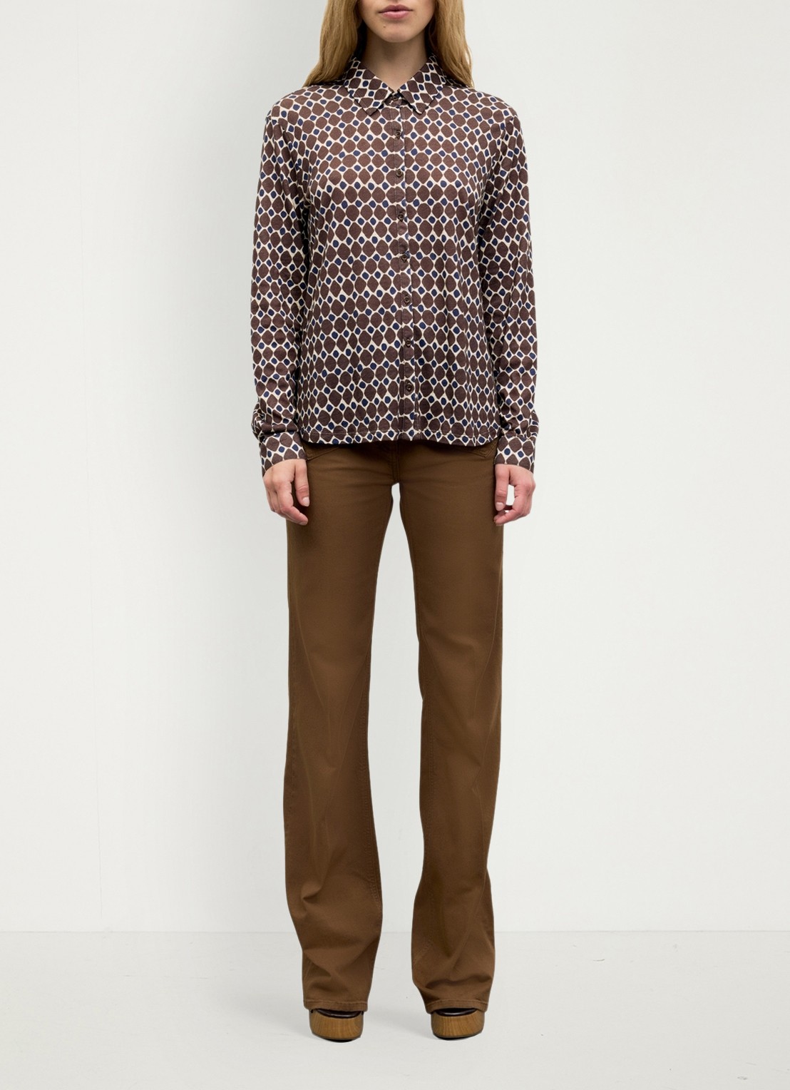 Gerard Darel Babs blouse met print - voorkant 5 bruin