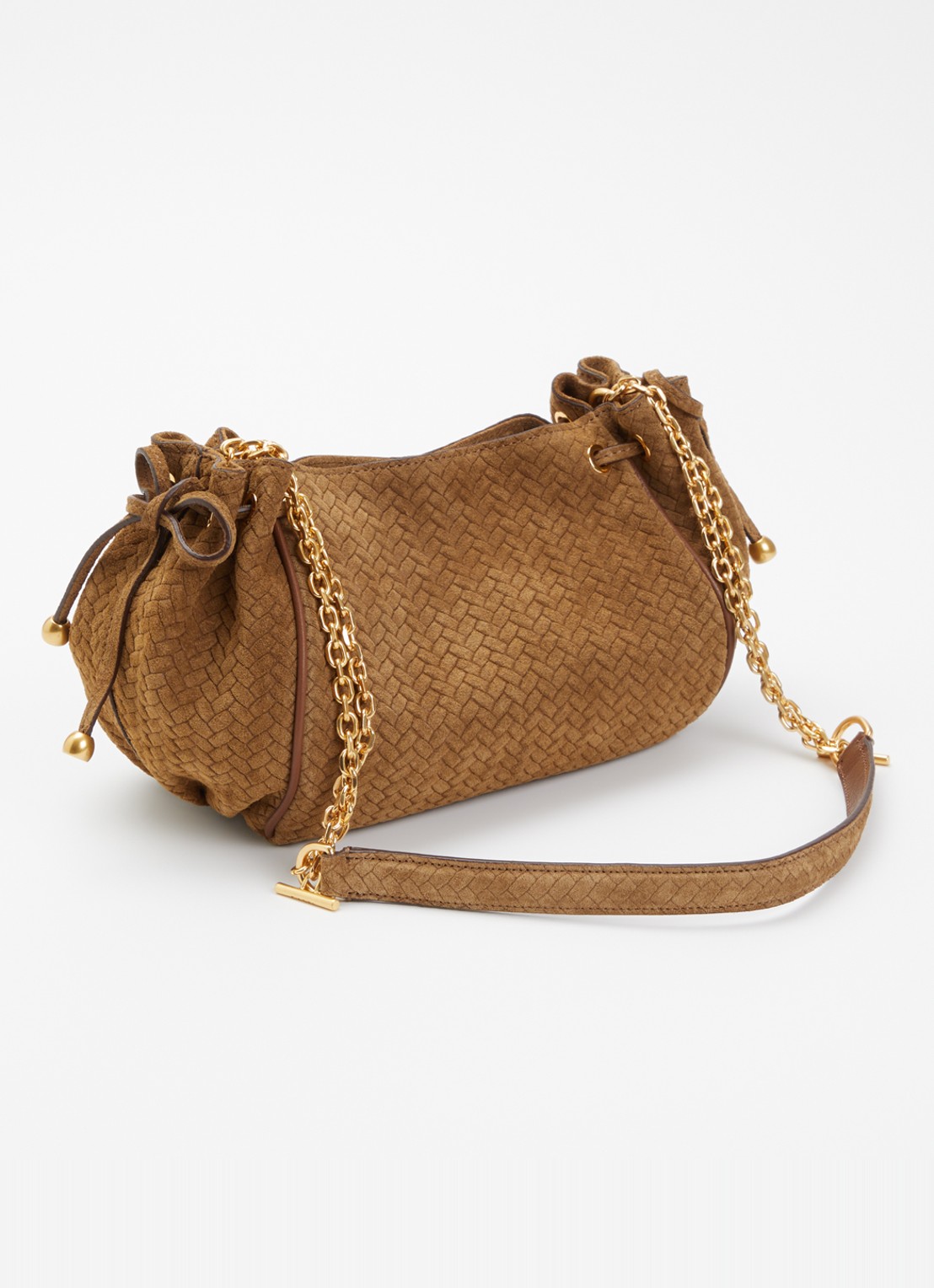 Gerard Darel Bag Le Mini crossbodytas van suède - achterkant 2 taupe