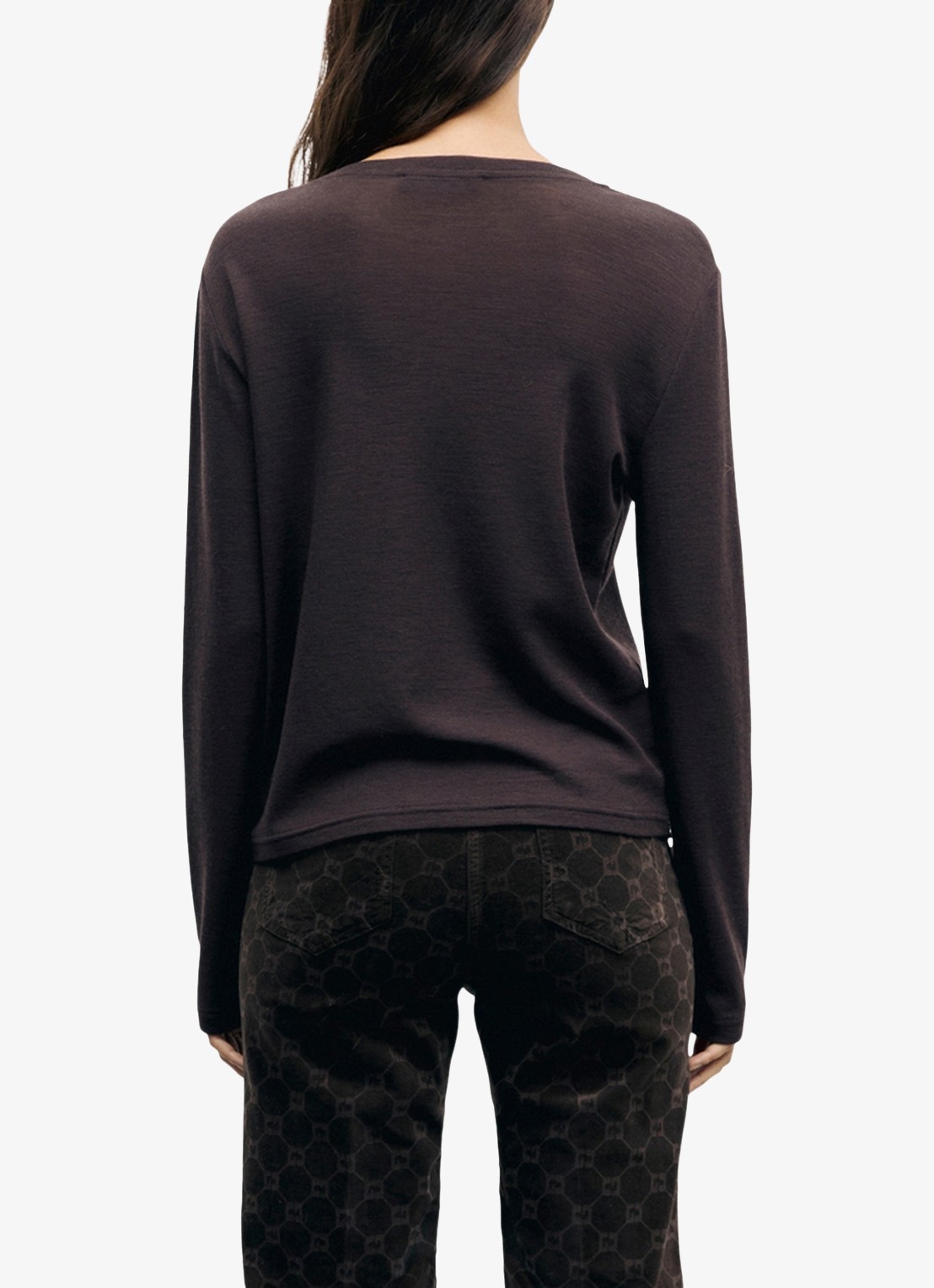 Gerard Darel Balie longsleeve van wol - achterkant 2 bruin