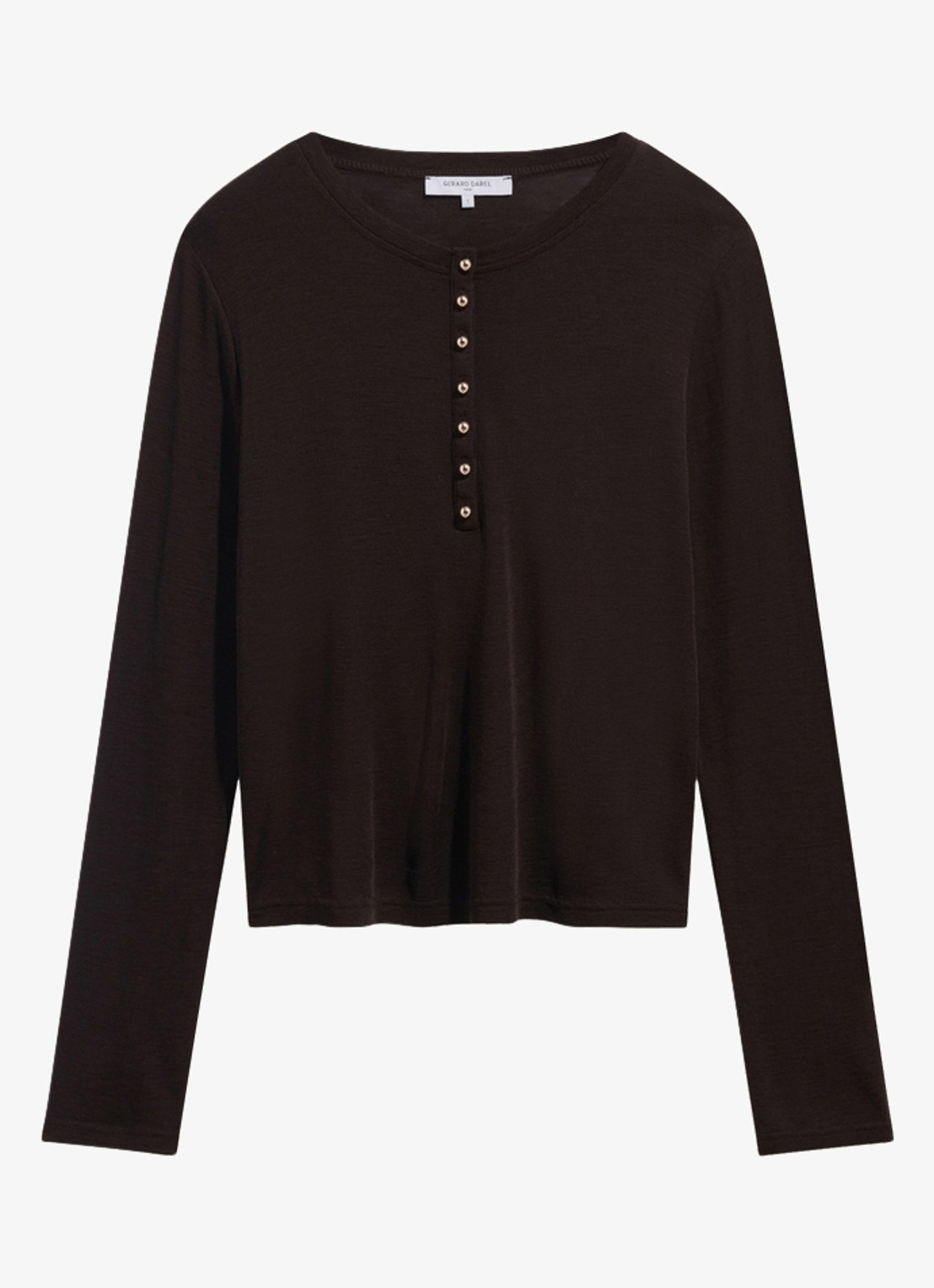 Gerard Darel Balie longsleeve van wol - voorkant 3 bruin