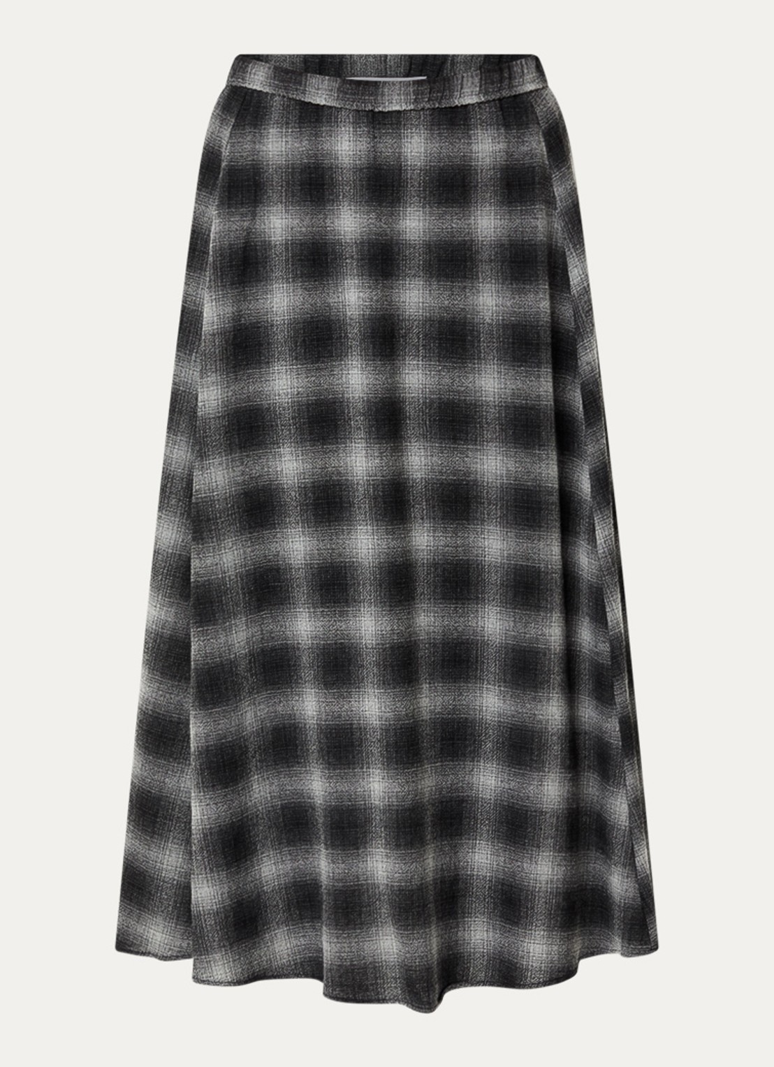 Gerard Darel Basma midi rok in scheerwolblend met ruitdessin - voorkant donkergrijs