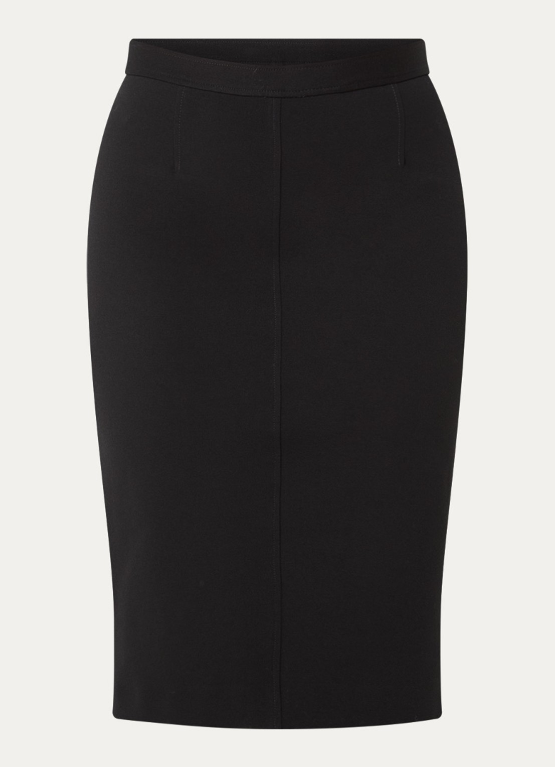 Gerard Darel Beatrice midi kokerrok met siernaad - voorkant 2 zwart