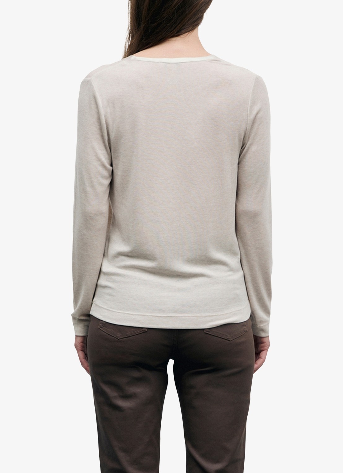 Gerard Darel Belen longsleeve in wolblend met V-hals - achterkant 3 beige